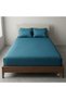 Luxury 3-Piece Turkish Cotton Bedsheet Set – 300 Thread Count, Elegant Stripe & Plain Dyed Flat Sheet Collection with Matching Pillowcases (King Size) (Light Blue, King (U.K. Standard)) - 3
