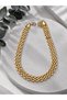 Gold Color Multi-Row Chain Choker Necklace |   Statement Style Choker Necklace - 8