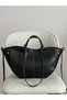 Women's Polen Stitched Detail Tote Hand and Shoulder Bag – Black