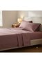 Luxury 3-Piece Turkish Cotton Bedsheet Set – 300 Thread Count, Elegant Stripe & Plain Dyed Flat Sheet Collection with Matching Pillowcases (King Size) (Burgundy., King (U.K. Standard)) - 5