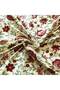 Bedsheet and 2 Pillow Covers - Maroon Light Green and Cream print - 5