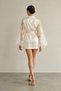 Silky Satin Lace Sleeve Short Dressing Gown - 6