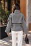 Bsk Model Stand Collar Thick Cashmere Lined Oversize Women's Coat Black Winter Buttoned Jacket - 3