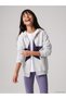 Ozmarka New Season Gray Star Embroidered Girls' Zippered Sweatshirt