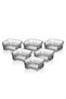 Valetta - Set of 6 Glass Breakfast and Snack Bowls 10 cm Square Glass Serving Bowl Jam Bowl Sauce Bowl Mezelik - 3