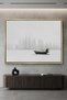 The Foggy Dhow Architecture Wall Art | Landscape Framed Canvas Print | Modern Decor for Living Room