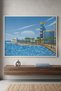 Al-Rahma Floating Mosque Architecture Wall Art | Landscape Framed Canvas Print | Luxury Home Decor