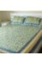 Bedsheet and 2 Pillow Covers - Light Blue and Yellow Lotus Bloom Print - 3