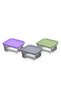 Angola - Set of 3 Glass Storage Containers 10 cm with Colorful Lids Square Breakfast Jam Bowl, Sauce Bowl, and Snack Bowl - 4