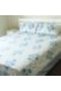 Bedsheet and 2 Pillow Covers - Blue and Bluish Grey Printed - 3
