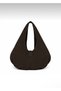 Women's Hobo Brown Shoulder Bag with Suede Texture Belt and Staple Detail - 5