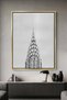 NYC Skyline Spire Architecture Wall Art | Portrait Framed Canvas Print | Luxury Home Decor
