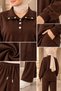 Women's Hijab Snap Collar Modal Fabric Double Set with Wide Leg Pants, Comfortable Cut, Sporty and Stylish Set - 5