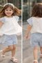 Two-piece set in white and blue - 5