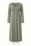 Elarina Lace and Satin Piping Detailed Buttoned Maternity and Postpartum Nightgown - 7