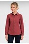 Women's Burgundy Long Sleeve Slim Shirt. - 3