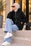 Women's Hooded Modal Fabric Zippered Long Wide Fit Sweatshirt Hijab Tunic - 4