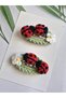 Ladybug Model Handmade Crochet 2-Piece Snap Buckle Handmade Knitted Children's Cute Hair Accessory