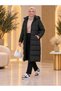 Hooded Lined Inflatable Long Coat Suitable for Women's Hijab Wear - 2