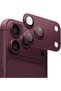 Metal Tempered Glass Camera Lens Protector (Complete Covers) for iPhone 18 Pro, Burgundy