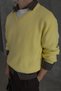 Men's Oversize V-Neck Sweater - 5