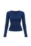 New Season Crew Neck Women's Blouse with Finger Loop Detail 52115222 - 2