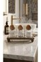 3-Piece Glass Bathroom Organizer Set with Wooden Stand and Ball Lid - Makeup Cotton Pad, Earwax Box, and Cotton Swab Holder