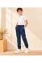 Boys' 100% Cotton, Suitable for School, Navy Blue Lycra Flexible Jogger Sweatpants with Elastic Waist, Lace-Up, Pockets, Ribbed Cuffs, Comfortable Fit - 3