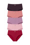Women's Gathering Super High Cotton Stone Detailed Multi-Colored Bato Panties Set of 5
