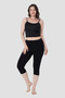 Special Series Women's Below Knee Capri Length Combed Cotton Leggings Black Seasonal Active Lifestyle Street Style