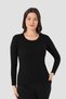 Premium Seasonal Winter Casual 2-Piece Women's Black T-Shirt Crew Neck Long Sleeve Undershirt Badi - 3
