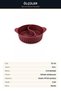 Two-Compartment Cooking and Serving Pot 32 cm 5.5 L Cast Granite with Glass Lid Claret Red - 5