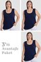Premium Women's Cotton Plus Size Thick Strap Undershirt 3-Pack Daily Basic Wear Four Seasons