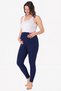 Delux Series Clothing Apparel Combination Adjustable Waist Navy Blue Stretchy High Maternity Leggings - 2