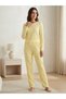 Women's Mini Patterned Crew Neck Long Sleeve Pajama Set - 2