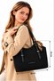 Women's Large Size Water-Resistant 2-Compartment Hand and Shoulder Bag with Scarf - 7