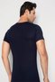 Special Series Underwear Breathable Sports T-Shirt Men's Navy Blue Bamboo T-Shirt V-Neck Short Sleeve Undershirt - 5