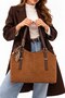 Women's Large Size Water-Resistant 2-Compartment Hand and Shoulder Bag with Scarf - 4