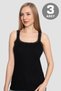 Special Series Women's Lace Strap Undershirt Black 3-Pack Advantageous Daily Wear Underwear