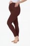 Comfortable Bottom Casual Style Mommy Wear Adjustable Waist Brown Stretchy High Maternity Leggings - 3