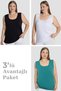 Women's Cotton Plus Size Thick Strap Undershirt 3-Pack Four Seasons Breathable Cotton Underwear