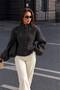New Season Collar Gathered Button Detailed Women's Knitwear Cardigan 52121069 - 3