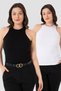 Delux Series Women's Cotton Ribbed Halter Neck Undershirt 2-Pack Clothing Knitted Summer