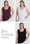 Women's Cotton Plus Size Thick Strap Undershirt 3-Pack Wide Fit Daily Comfort Rooftop Wear