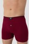 Plain Design Slim Fit Knitted Underwear Men's Burgundy Buttoned Boxer 3-Pack 100% Cotton Combed Cotton - 5