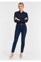 Women's Navy Blue Long Sleeve Slim Shirt. - 4