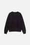 Oversize Sweatshirt Women's Black Crew Neck Helmet Printed Star Rider - 3