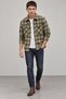 Khaki Double Pocket Regular Fit Plaid Men's Shirt |   Ee1001211791