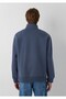 Men's Navy Blue Half-Zip Sweatshirt Ombre Sweatshirt - 5