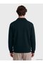 Ozmarka New Season Green Polo Collar Men's Thick Sweatshirt - 4